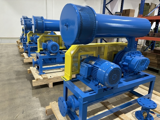 DN200 30-132 kW 10-80 kPa Roots draaizuigerblower luchtkoeling blauwe kleur