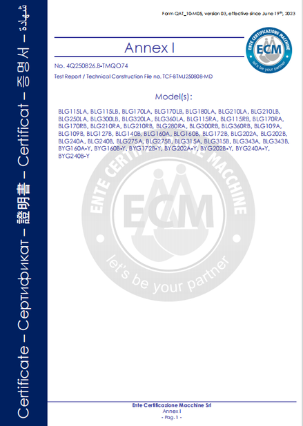 China B-Tohin Machine (Jiangsu) Co., Ltd. certificaten