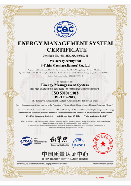 China B-Tohin Machine (Jiangsu) Co., Ltd. certificaten